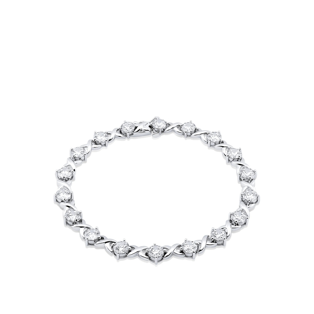 Brilliance Sterling Silver Simulated Diamond Bracelet♡